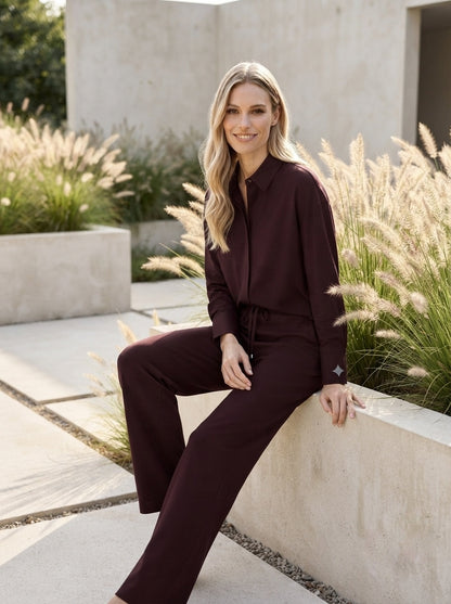 Modern Stretch Blouse – Merlot