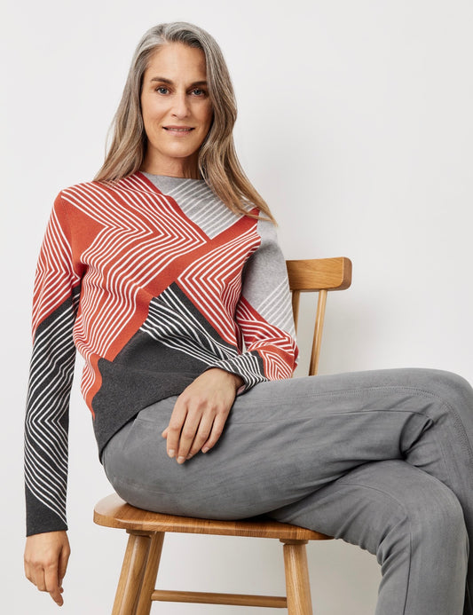 Pullover with a Graphic Pattern - GERRY WEBER