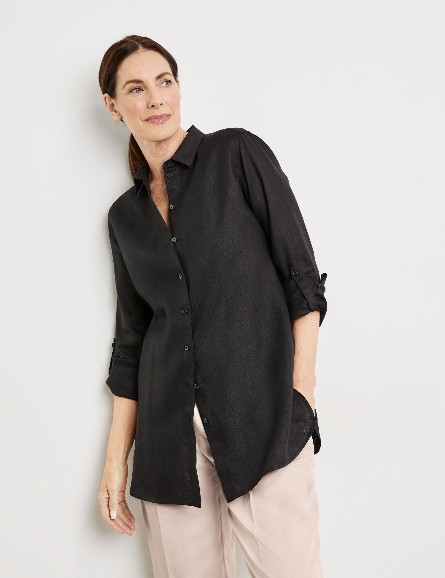 Linen Blouse with Side Slits - GERRY WEBER