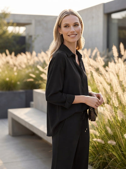 Modern Stretch Blouse – Black
