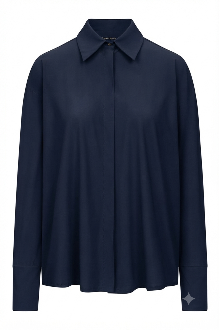 Modern Stretch Blouse – Navy