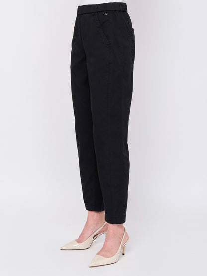 Pull-on Cotton Pant — Black