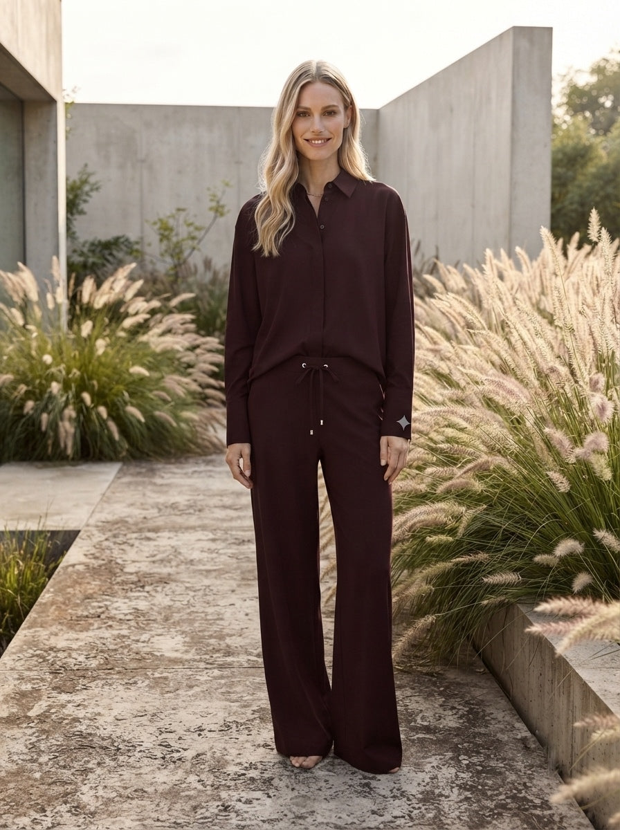 Modern Stretch Blouse – Merlot