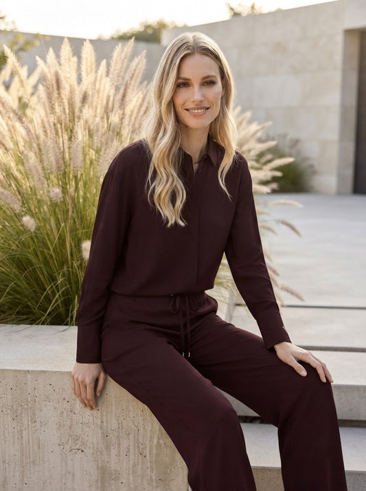 Modern Stretch Blouse – Merlot