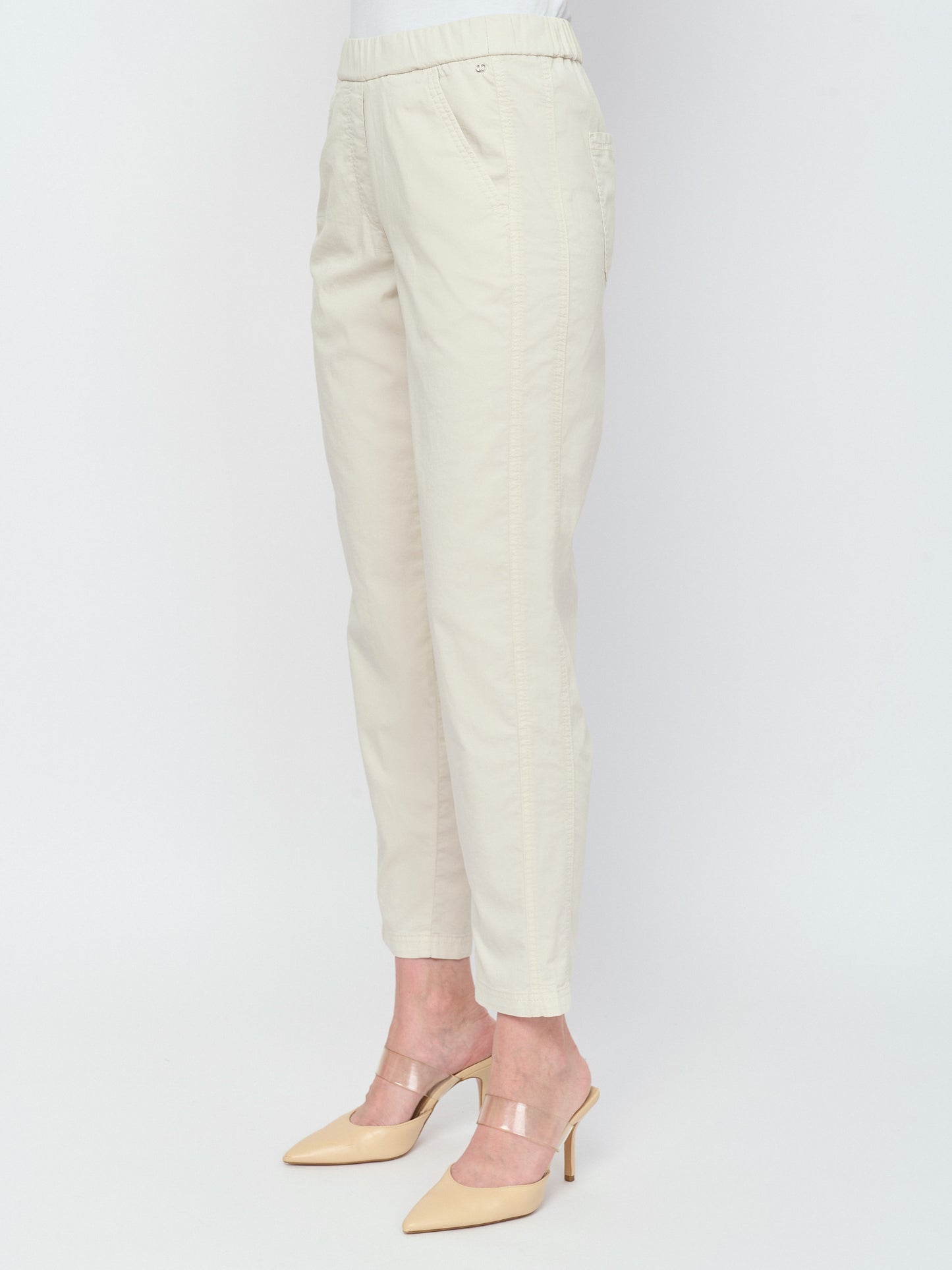 Pull-on Cotton Pant — Beige - GERRY WEBER