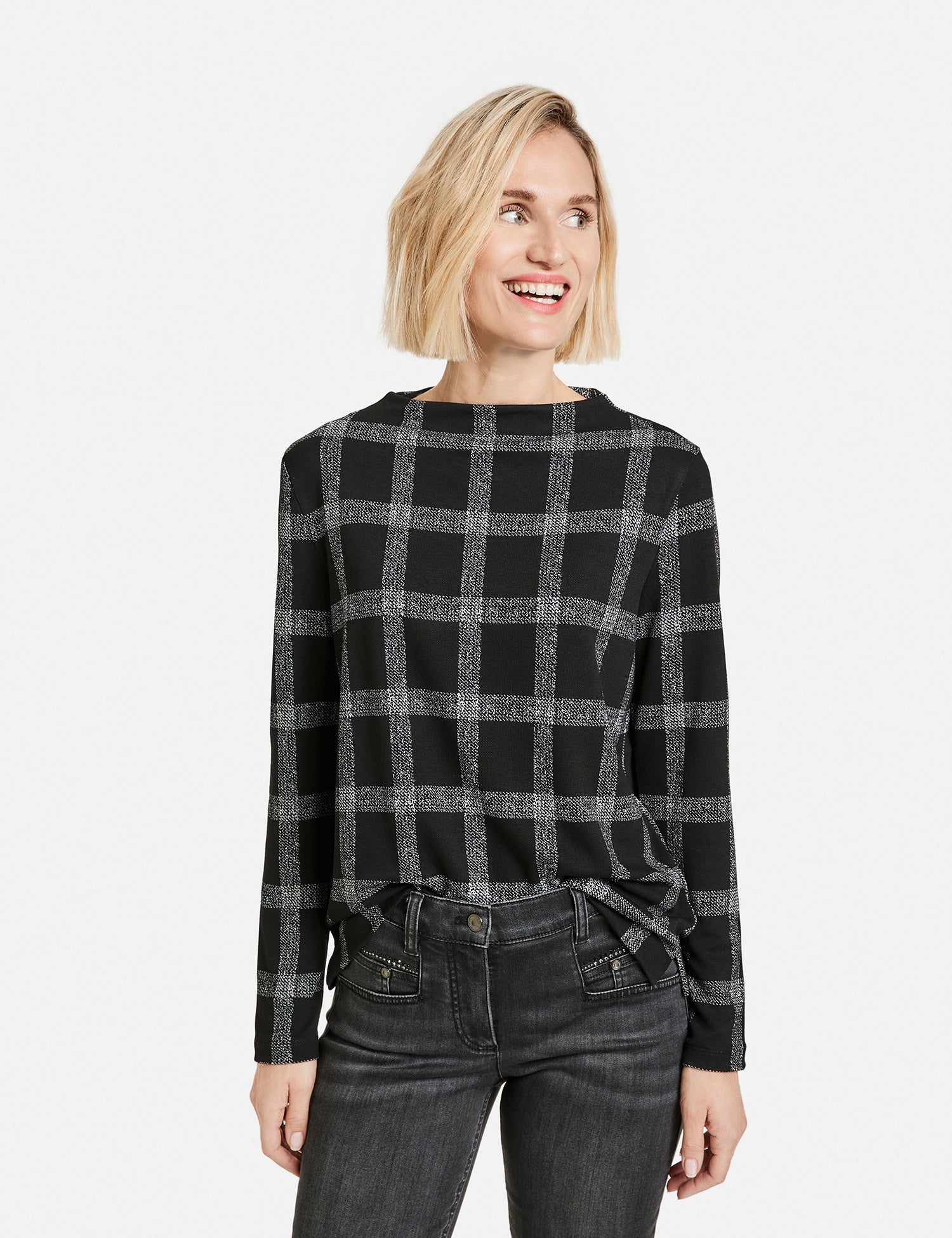 Pullover with Windowpane Checks - GERRY WEBER